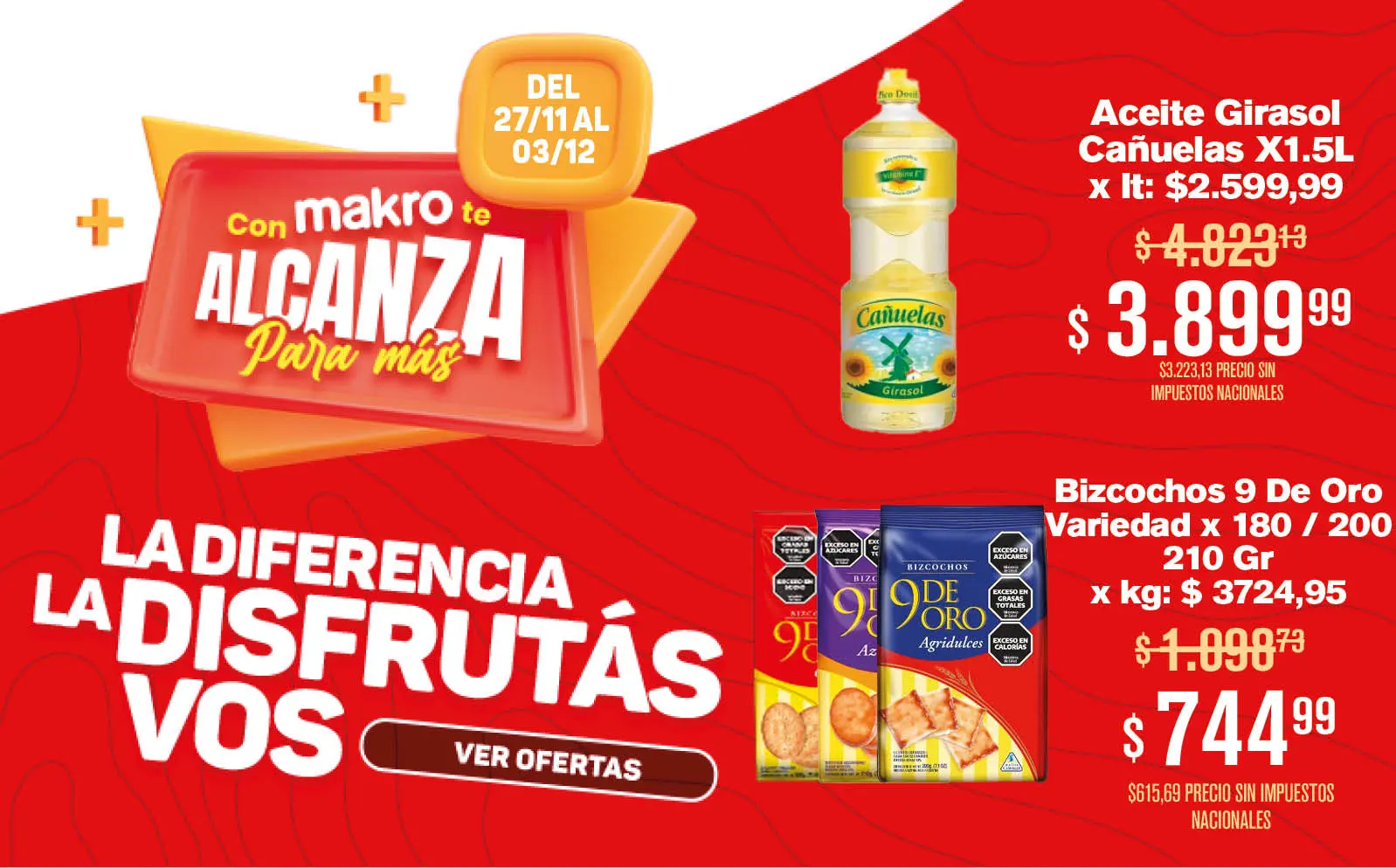  oferta en aceite y galletas 