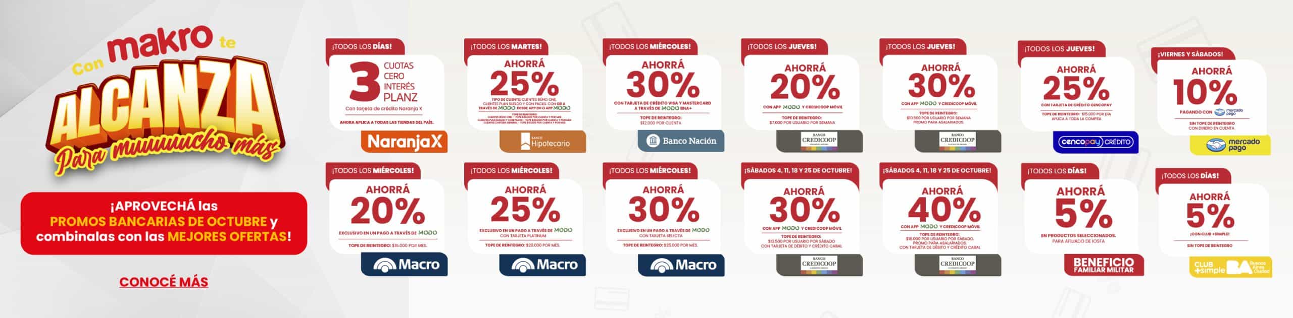 Promos bancarias octubre